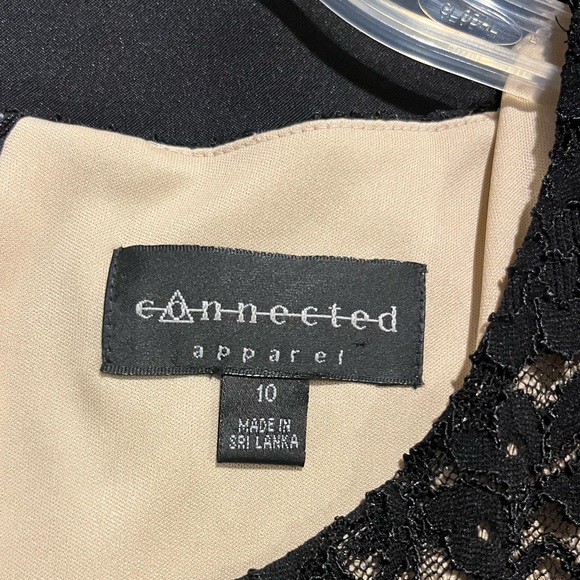 Women's Black Lace over nude color dress Macy's Brand Connected…NWOT - Picture 11 of 12